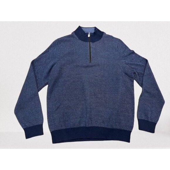 Jos A Bank Other - Jos A Bank Reserve 1/4 Zip Pullover Cotton/Cashmere Blue Sweater Size XLarge